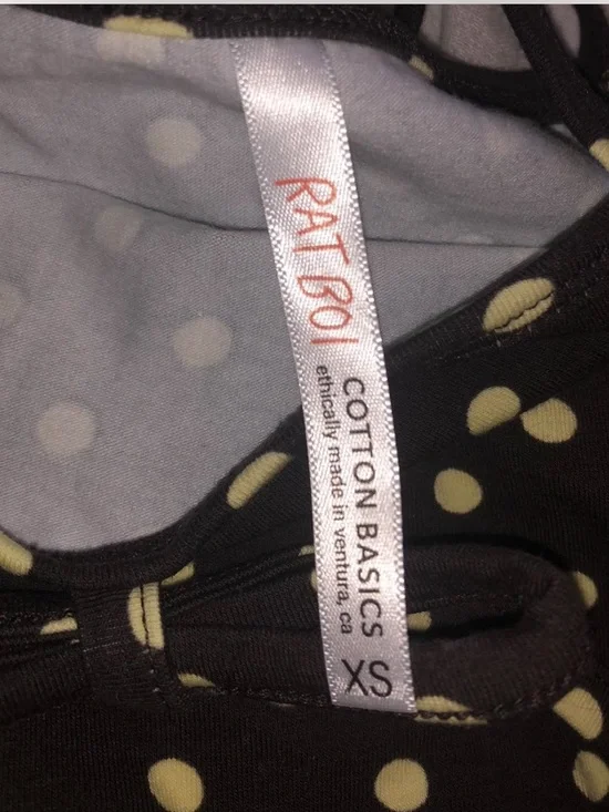 Black Polka Dot Cropped Tank Top - Cream Dots - Picture 8 of 8